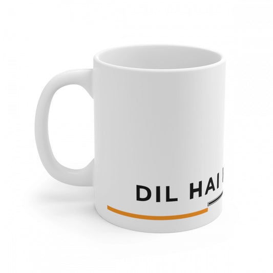 Generic Ceramic Dil Se Hindustani Printed Coffee Mug (Color: White, Capacity:330ml)