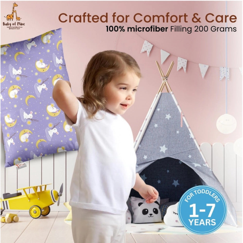 Generic Soft Plush Printed Baby Infant Pillow for Kids Age 1 To 5 Years (Purple)