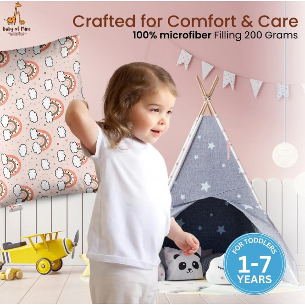 Generic Soft Plush Printed Baby Infant Pillow for Kids Age 1 To 5 Years (Peach)