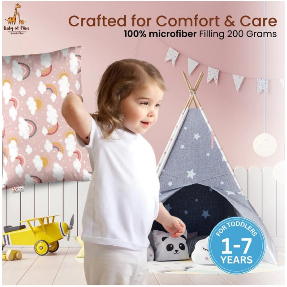 Generic Soft Plush Printed Baby Infant Pillow for Kids Age 1 To 5 Years (Pink)