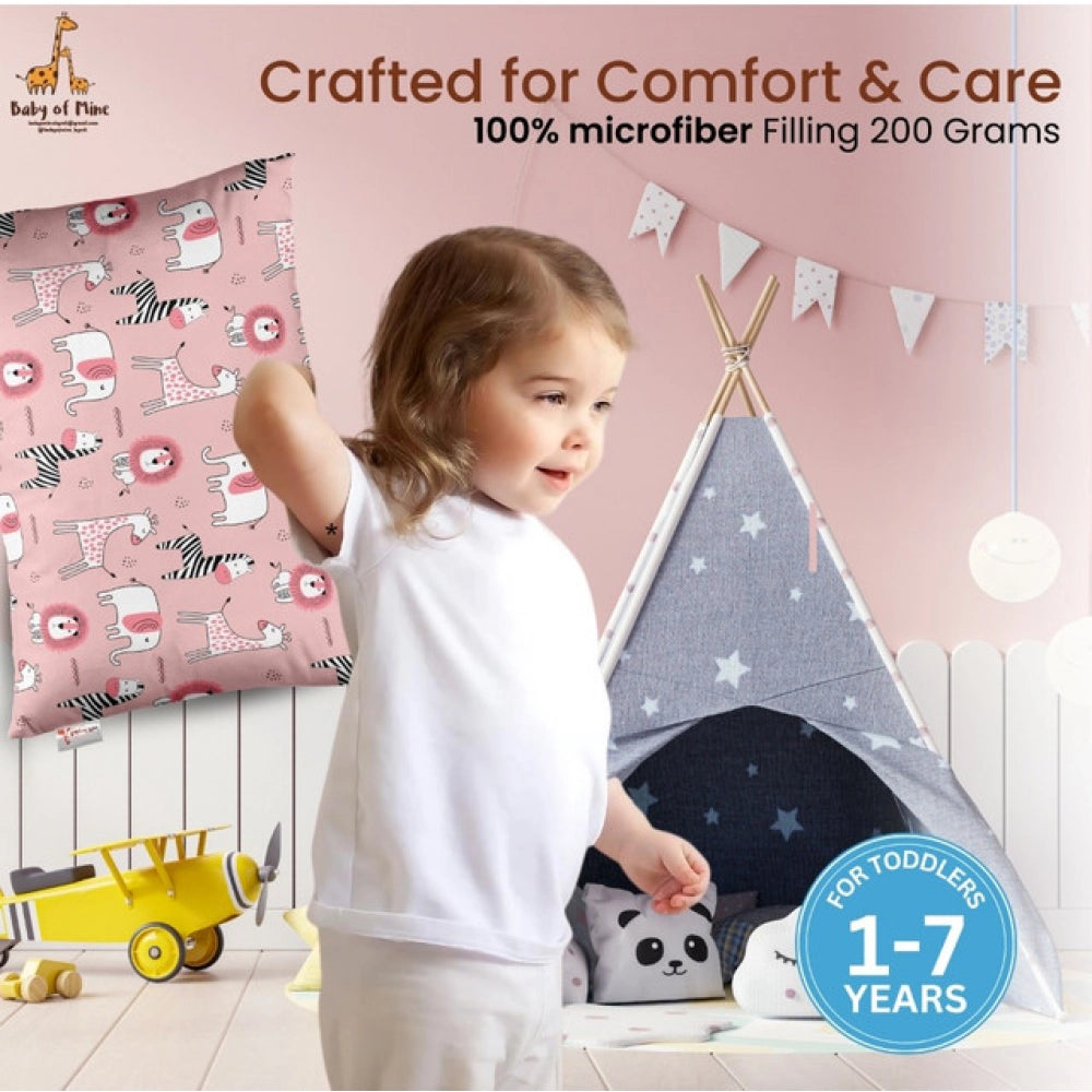 Generic Soft Plush Printed Baby Infant Pillow for Kids Age 1 To 5 Years (Pink)