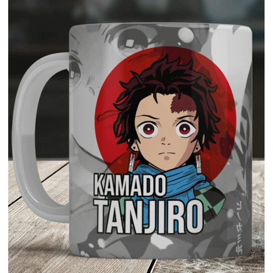Generic Anime Kamado Tanjiro Ceramic Printed Coffee Mug (White) - Aura Living Gear