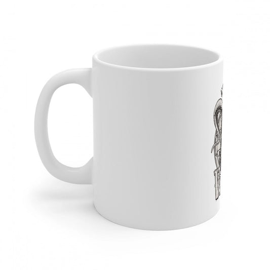 Generic Ceramic Gorila Desing Printed Coffee Mug (Color: White, Capacity:330ml) - Aura Living Gear