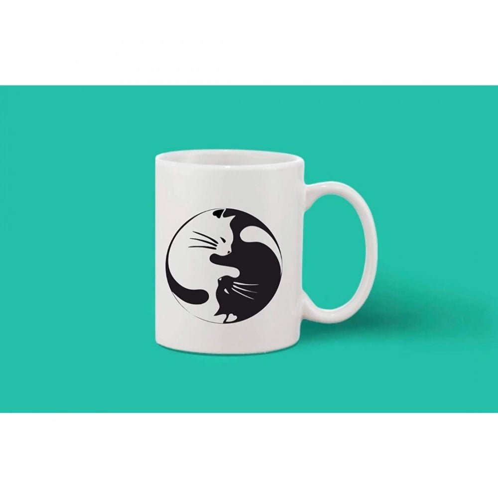 Generic Printed Ceramic Coffee Mug - 1 Pieces, White, 11oz - Aura Living Gear