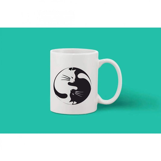 Generic Printed Ceramic Coffee Mug - 1 Pieces, White, 11oz - Aura Living Gear