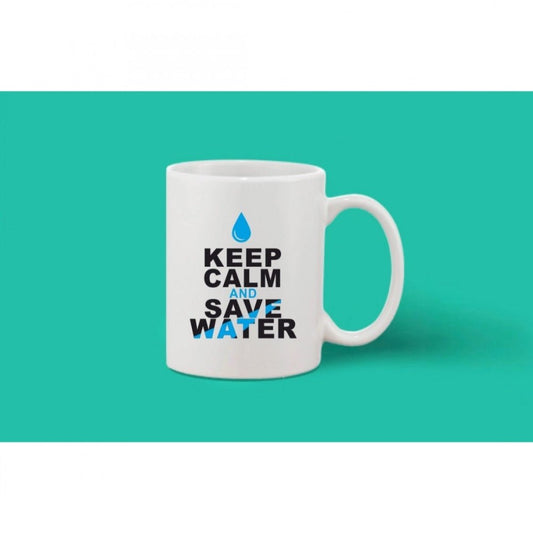 Generic Printed Ceramic Coffee Mug - 1 Pieces, White, 11oz - Aura Living Gear