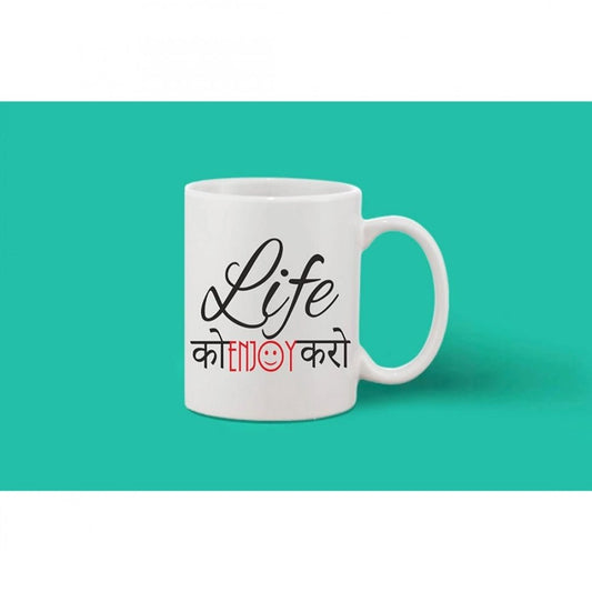 Generic Printed Ceramic Coffee Mug - 1 Pieces, White, 11oz - Aura Living Gear