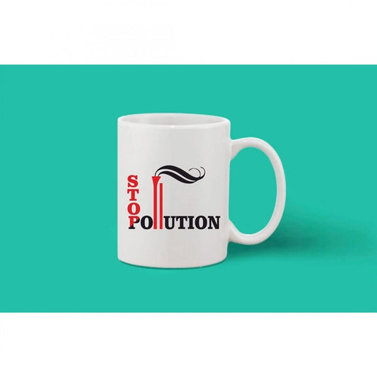 Generic Printed Ceramic Coffee Mug - 1 Pieces, White, 11oz - Aura Living Gear