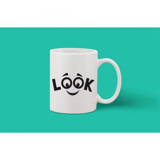 Generic Printed Ceramic Coffee Mug - 1 Pieces, White, 11oz - Aura Living Gear