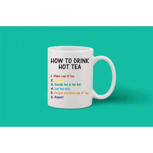 Generic Printed Ceramic Coffee Mug - 1 Pieces, White, 11oz - Aura Living Gear