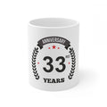 Aura Living Gear Ceramic 33rd Anniversary Printed Coffee Mug (Color: White, Capacity:330ml)