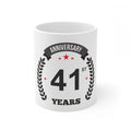 Aura Living Gear Ceramic 41st Anniversary Printed Coffee Mug (Color: White, Capacity:330ml)