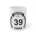 Aura Living Gear Ceramic 39th Anniversary Printed Coffee Mug (Color: White, Capacity:330ml)