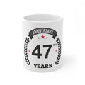 Aura Living Gear Ceramic 47th Anniversary Printed Coffee Mug (Color: White, Capacity:330ml)