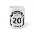 Aura Living Gear Ceramic 20th Anniversary Printed Coffee Mug (Color: White, Capacity:330ml)