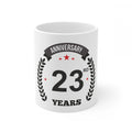 Aura Living Gear Ceramic 23rd Anniversary Printed Coffee Mug (Color: White, Capacity:330ml)