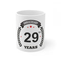 Aura Living Gear Ceramic 29th Anniversary Printed Coffee Mug (Color: White, Capacity:330ml)