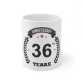 Aura Living Gear Ceramic 36th Anniversary Printed Coffee Mug (Color: White, Capacity:330ml)