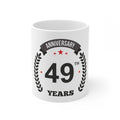 Aura Living Gear Ceramic 49th Anniversary Printed Coffee Mug (Color: White, Capacity:330ml)