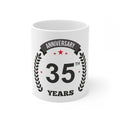 Aura Living Gear Ceramic 35th Anniversary Printed Coffee Mug (Color: White, Capacity:330ml)