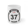 Aura Living Gear Ceramic 37th Anniversary Printed Coffee Mug (Color: White, Capacity:330ml)