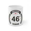 Aura Living Gear Ceramic 46th Anniversary Printed Coffee Mug (Color: White, Capacity:330ml)