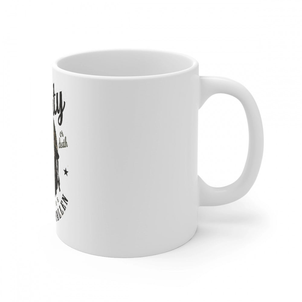 Aura Living Gear Ceramic Gorila Desing Printed Coffee Mug (Color: White, Capacity:330ml)