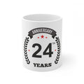 Aura Living Gear Ceramic 24th Anniversary Printed Coffee Mug (Color: White, Capacity:330ml)