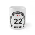Aura Living Gear Ceramic 22nd Anniversary Printed Coffee Mug (Color: White, Capacity:330ml)