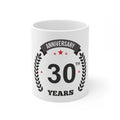 Aura Living Gear Ceramic 30th Anniversary Printed Coffee Mug (Color: White, Capacity:330ml)