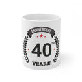 Aura Living Gear Ceramic 40th Anniversary Printed Coffee Mug (Color: White, Capacity:330ml)