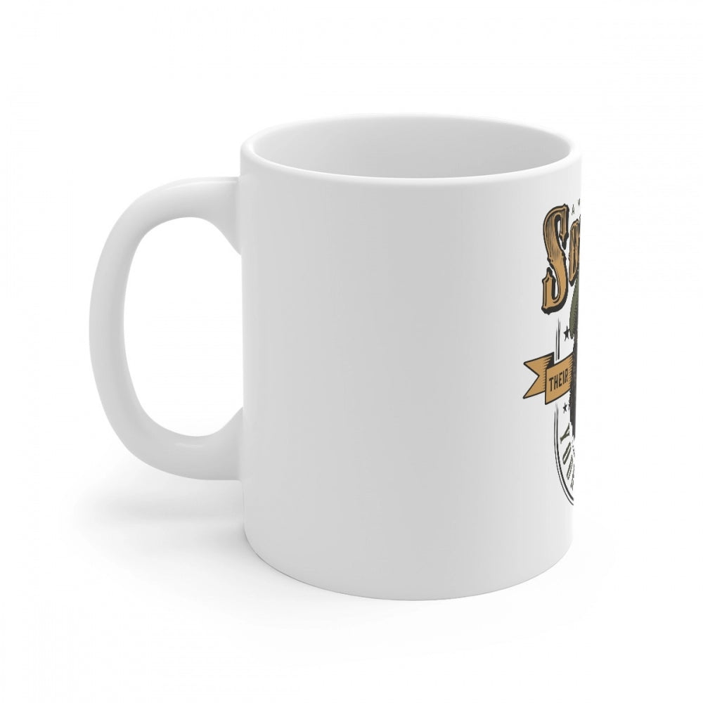 Aura Living Gear Ceramic Gorila Desing Printed Coffee Mug (Color: White, Capacity:330ml)