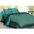 Aura Living Gear Cotton Printed Queen Size Bedsheet With 2 Pillow Covers (Green, 90x100 Inch)