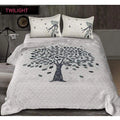 Aura Living Gear Cotton Printed Queen Size Bedsheet With 2 Pillow Covers (White, 90x100 Inch)