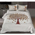 Aura Living Gear Cotton Printed Queen Size Bedsheet With 2 Pillow Covers (White, 90x100 Inch)