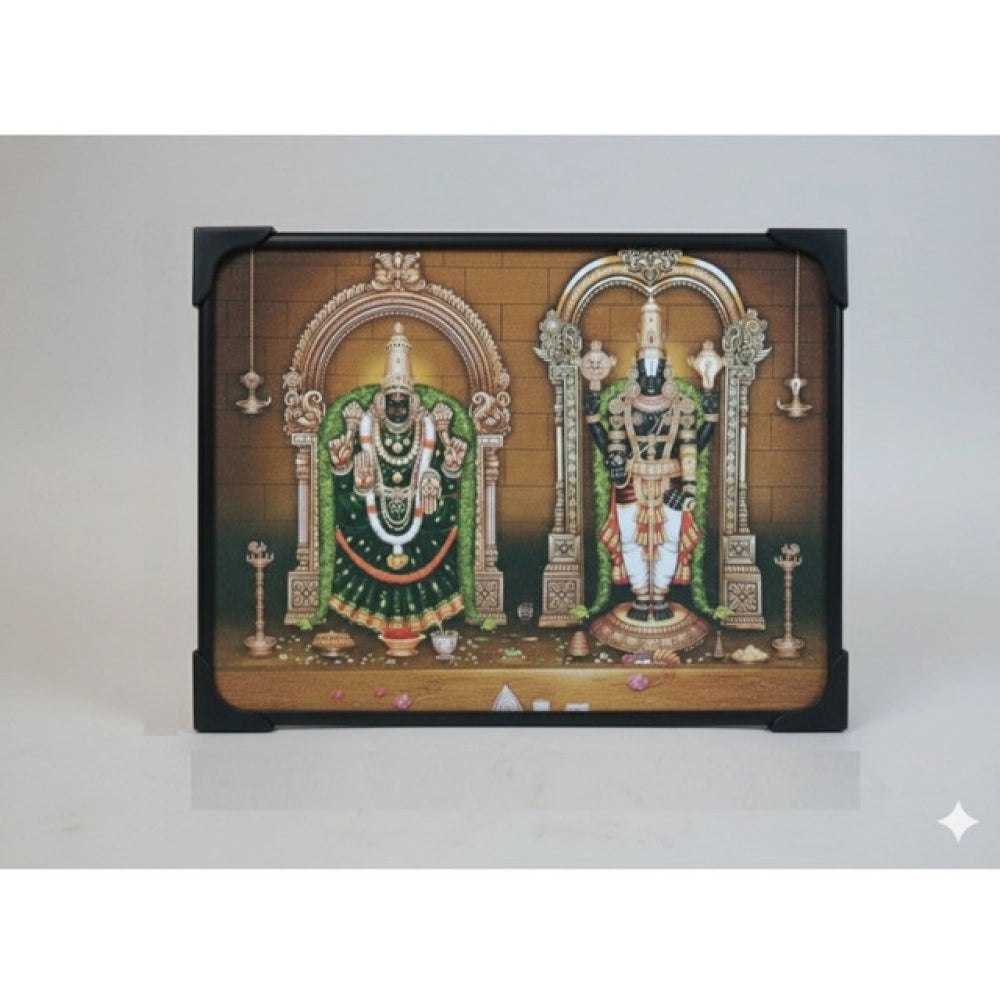 Aura Living Gear Wooden Tirupati Balaji Padmavati Venkateshwara Swamy Table Top Devotional Player (Multicolor)