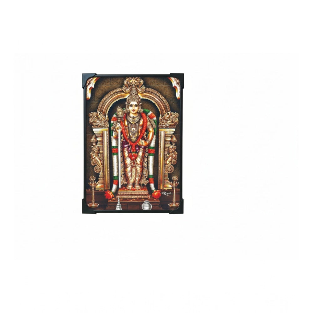 Aura Living Gear Wooden Sri Subramaniyan Swamy Murugan Table Top Devotional Player (Multicolor)