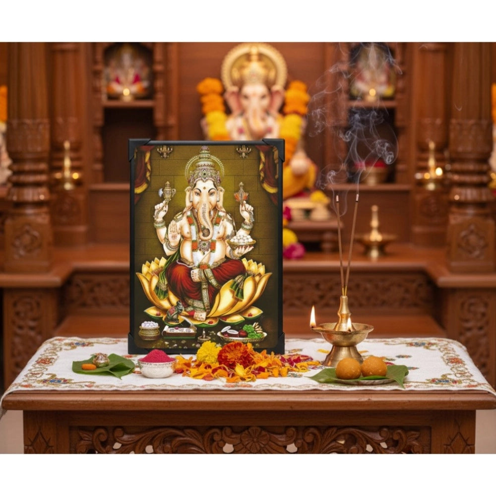 Aura Living Gear Wooden Lord Ganesha Table Top Devotional Player (Multicolor)