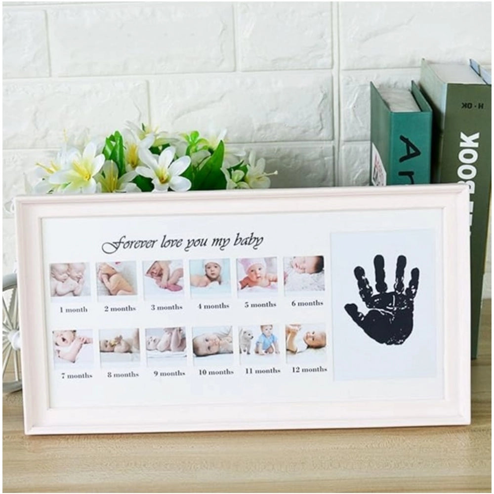 Aura Living Gear Acrylic Birthday Baby Handprints And Footprints Frame (Multicolor)