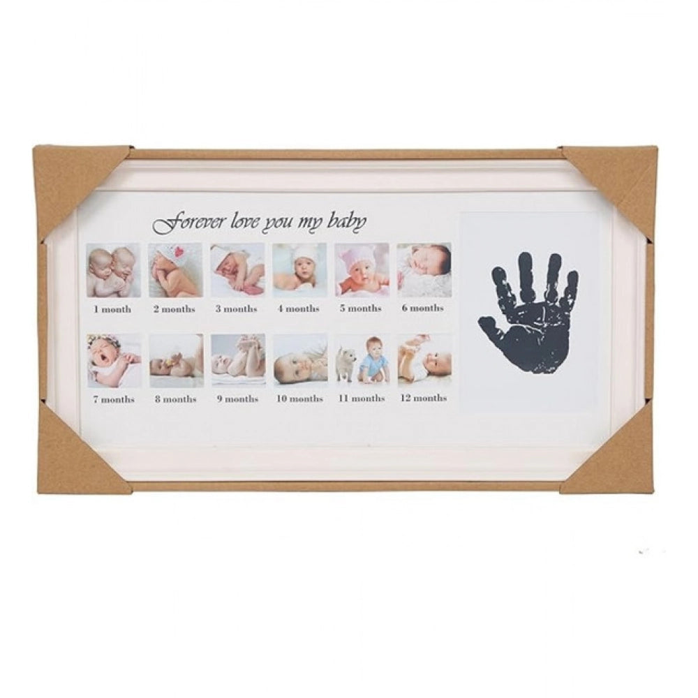 Aura Living Gear Acrylic Birthday Baby Handprints And Footprints Frame (Multicolor)