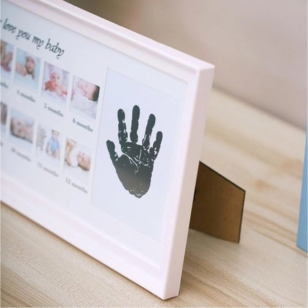 Aura Living Gear Acrylic Birthday Baby Handprints And Footprints Frame (Multicolor)
