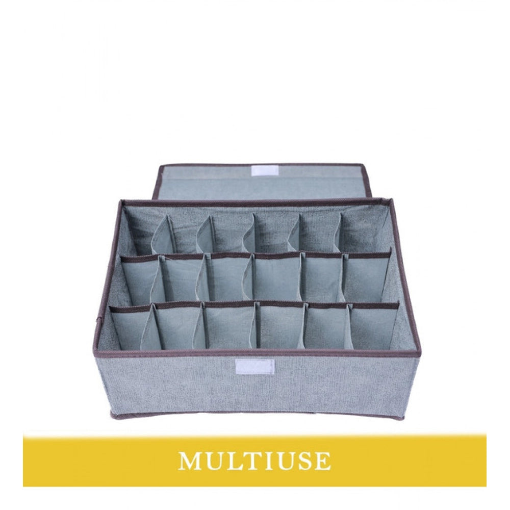 Aura Living Gear Polypropylene 3 Divider Storage Box (Multicolor)