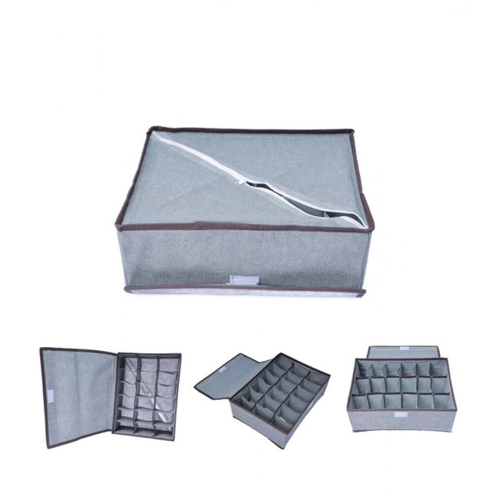 Aura Living Gear Polypropylene 3 Divider Storage Box (Multicolor)