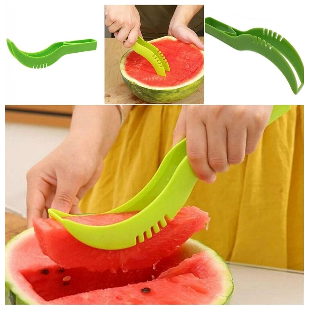 Aura Living Gear Pack Of 3_Plastic Handle Watermelon Cutter Knife (Color: Assorted )