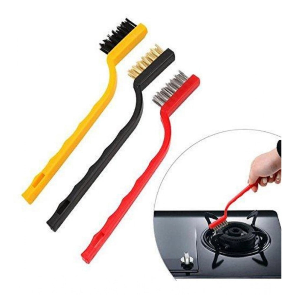 Aura Living Gear Pack Of 3_Small Wire Brush Set for Cleaning And Rust Removal (Color: Assorted )