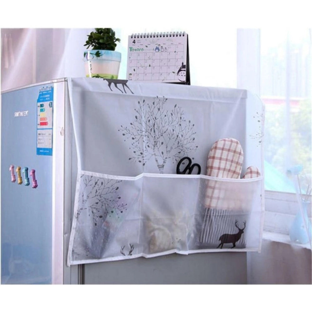 Generic Refrigerator &amp; Microwave Oven Cover – Dustproof, Waterproof, and Heat-Resistant Protective Organizer (Color: Assorted )