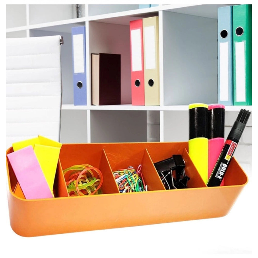 Aura Living Gear Pack Of 2_Socks Organizer Tray – 4-Piece Set | Quick 5-Section Storage Trays for Drawer Organizing | Sorting Tray for Socks, Accessories And Closet Storage (Color: Assorted )