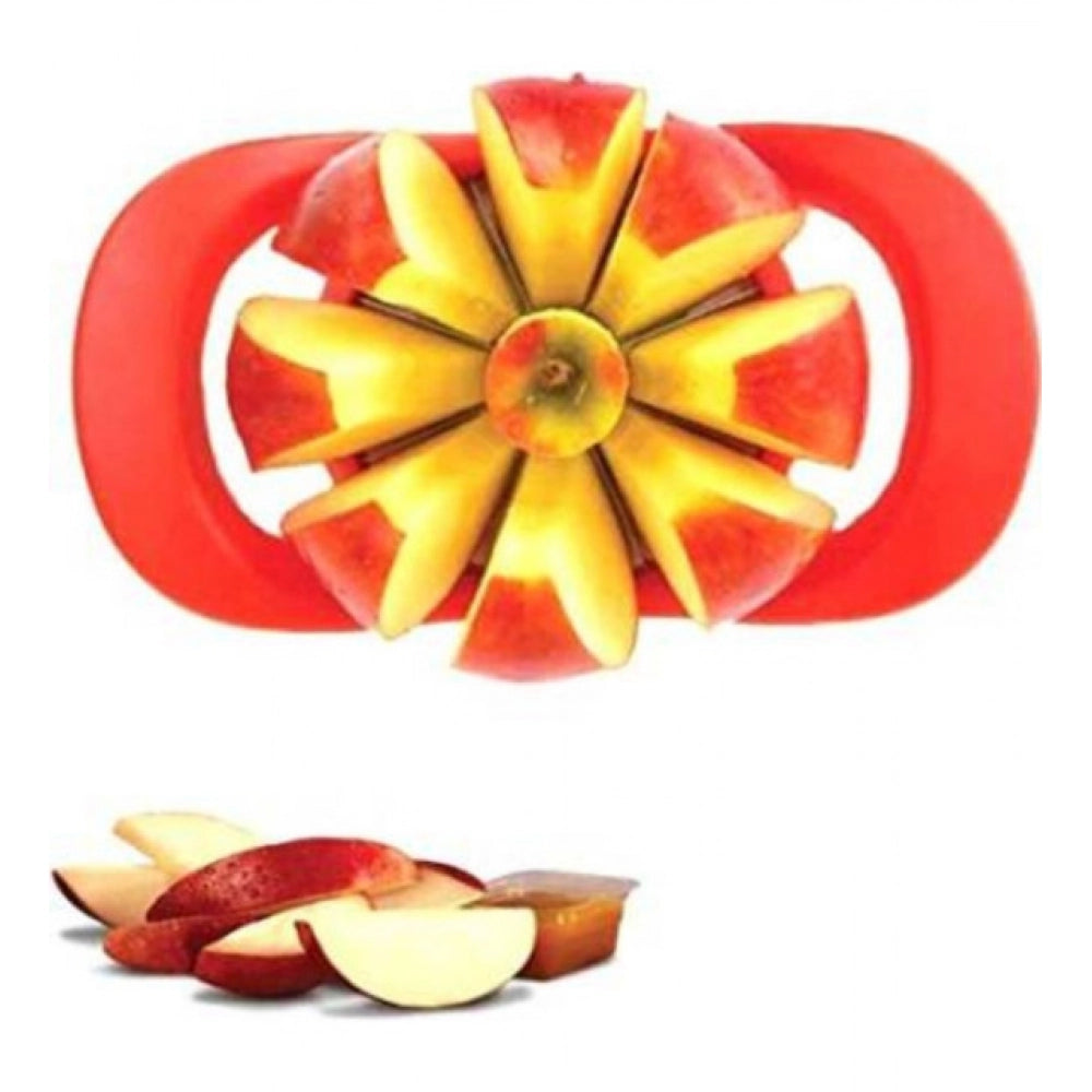 Aura Living Gear Pack Of 3_Apple Cutter – Stainless Steel Fruit Slicer And Corer for Quick Cutting (Color: Assorted )