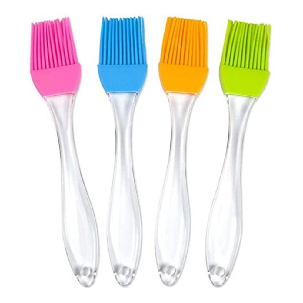 Aura Living Gear Pack Of 10_Silicone Oil Brush – Heat Resistant Cooking And Baking Basting Brush (Color: Assorted )
