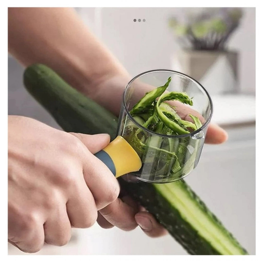 Aura Living Gear Pack Of 3_Multi Functional Storage for Fruit and Vegetable Peeler with Storage Container (Color: Assorted )